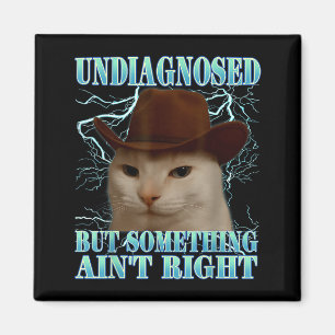 Undiagnosed But Soing Ain't Right Funny Silly Cat  Magnet
