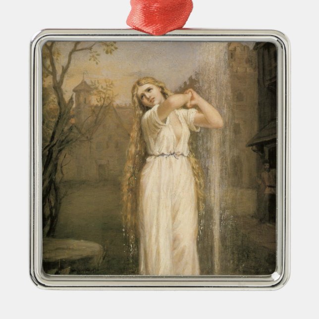 Undine (by John William Waterhouse) Metal Tree Decoration (Front)