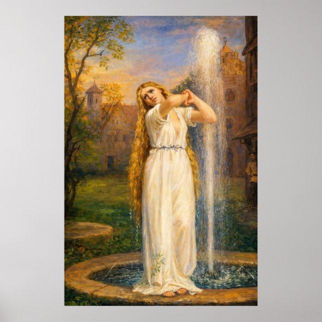 Undine by John William Waterhouse (Vibrant Colors) Poster (Front)