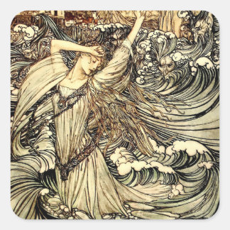 “Undine in the Waves” by Arthur Rackham Square Sticker