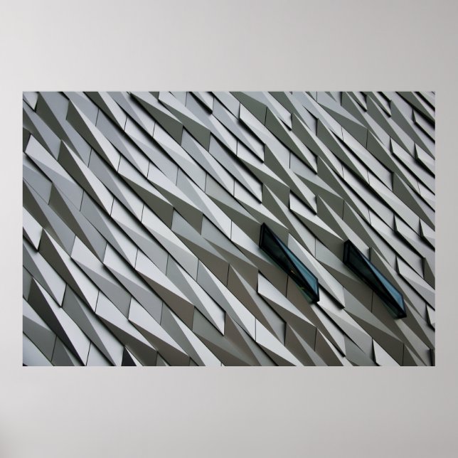 Undulating abstract shapes on a building facade at poster (Front)