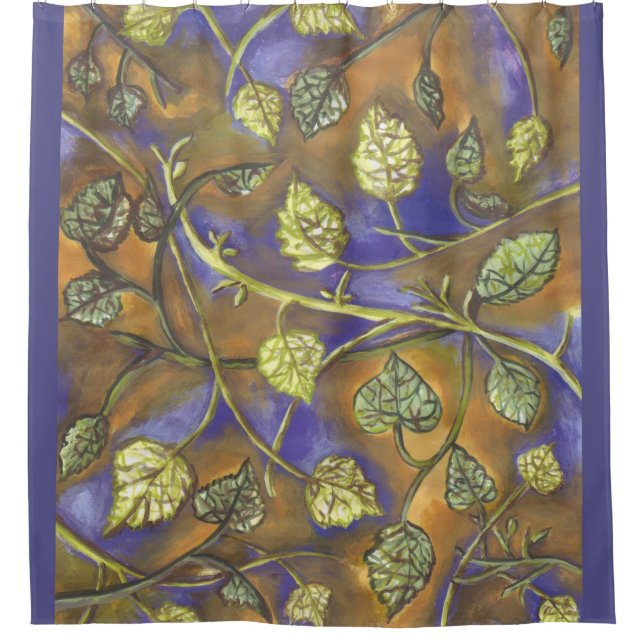 undulating leaves shower curtain (Front)