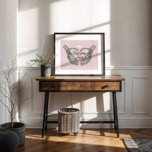 Undying Love Gothic Goth Skeleton Hands Heart Poster