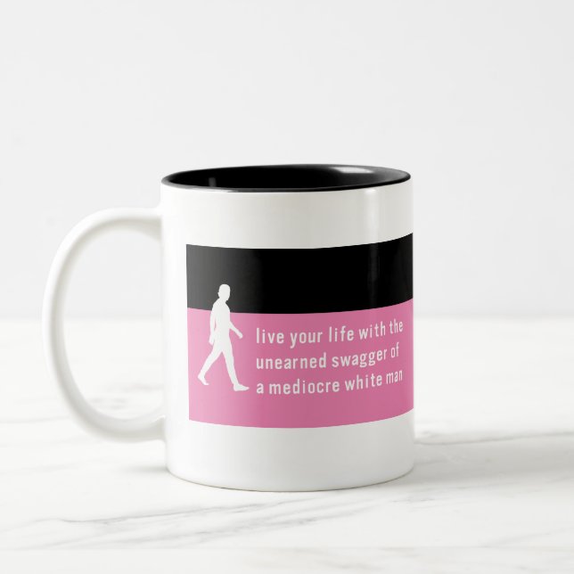 Unearned Swagger of Mediocre White Guy / Power Up! Two-Tone Coffee Mug (Left)