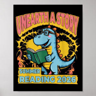 Unearth a Story Dinosaur Reading Books Summer 2026 Poster