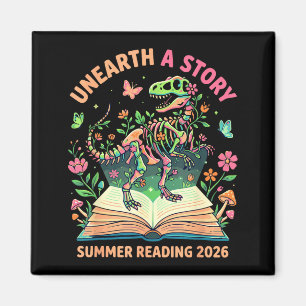 Unearth a Story Summer Library Reading 2026 Dino Magnet