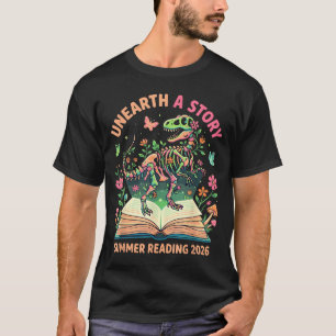 Unearth a Story Summer Library Reading 2026 Dino T-Shirt