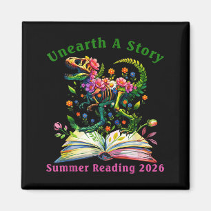 Unearth A Story Summer Reading 2026 Dinosaur Book Magnet
