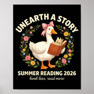 Unearth a Story Summer Reading 2026 Men Women Kids Poster