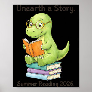 Unearth a Story Summer Reading 2026 Men Women Kids Poster