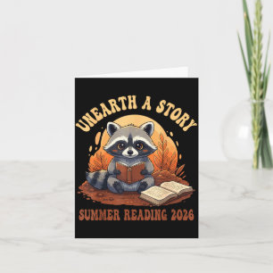 Unearth a story summer reading 2026 raccoon card
