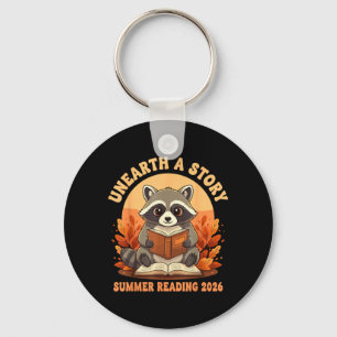 Unearth a Story Summer Reading 2026 Racoon Key Ring