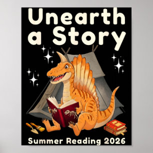 Unearth a Story Summer Reading 2026 Snosaurus Poster