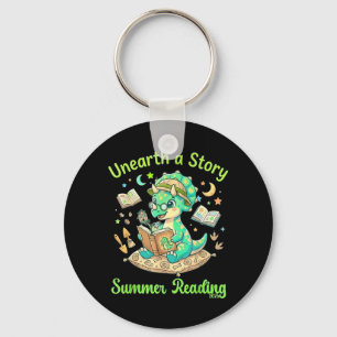 Unearth a Story Summer Reading 2026 Triceratops Key Ring