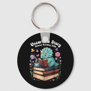 Unearth a Story Summer Reading 2026 Triceratops Key Ring