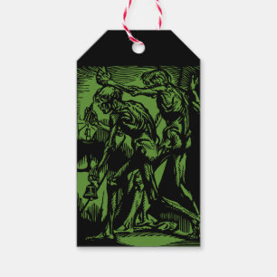 Unearthed Horrors of Dead Miners for Halloween Gift Tags