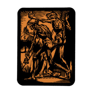 Unearthed Horrors of Dead Miners for Halloween Magnet