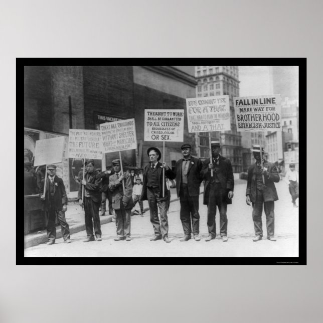 Unemployed Parade NYC 1909 Poster (Front)