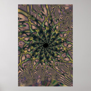 Unending Pink and Yellow Fractal Art Poster
