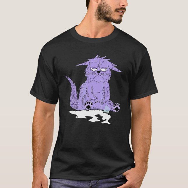 Unenthusiastic Cat T-Shirt (Front)