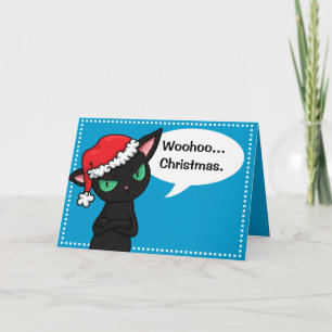 Unenthusiastic Christmas Black Holiday Card