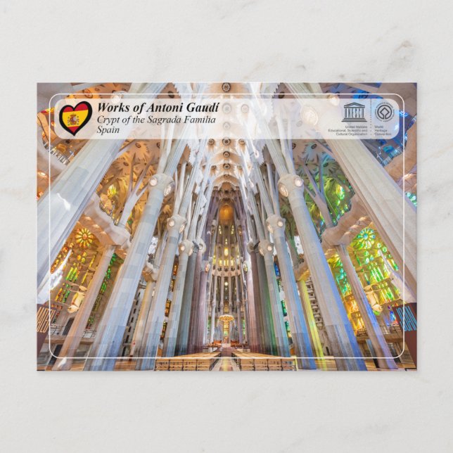 UNESCO - Antoni Gaudí - Sagrada Família - Crypt	 Postcard (Front)