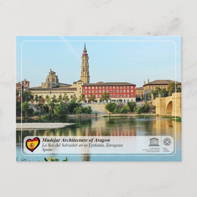 UNESCO Catedral del Salvador de Zaragoza (La Seo) Postcard (Front)