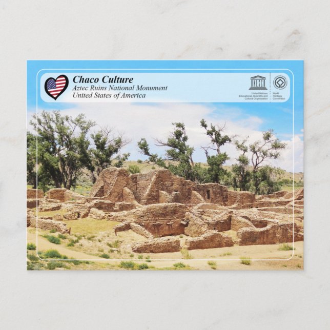 UNESCO - Chaco - Aztec Ruins National Monument Pos Postcard (Front)