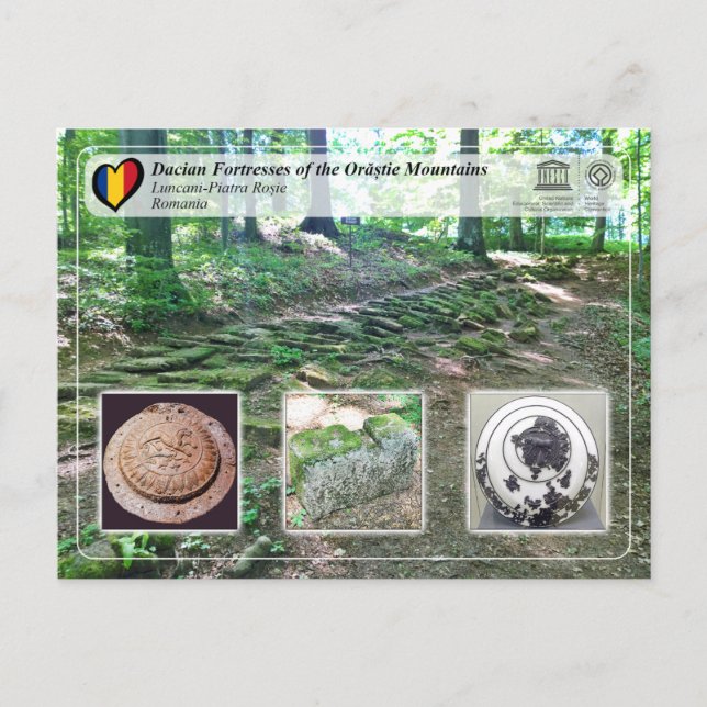 UNESCO - Dacian Fortresses - Luncani-Piatra Rosie Postcard (Front)