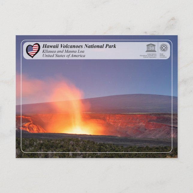 UNESCO - Hawaii Volcanoes - Mauna Loa and Kīlauea Postcard (Front)