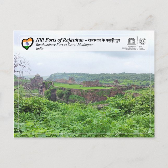 UNESCO, Hill Forts of Rajasthan - Ranthambore Fort Postcard (Front)
