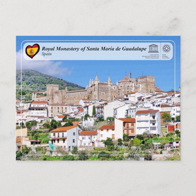 UNESCO - Royal Monastery of St María de Guadalupe Postcard (Front)