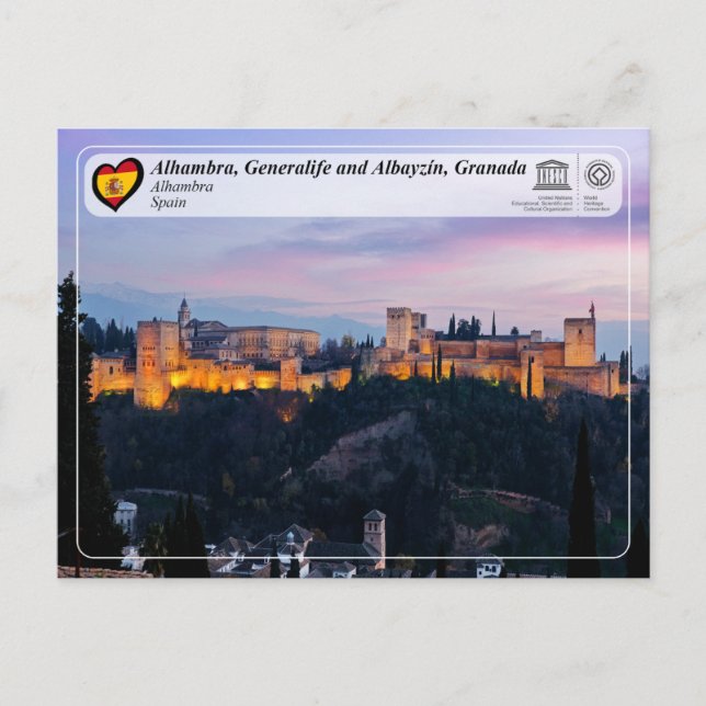 UNESCO WHS - Alhambra, Granada Postcard (Front)