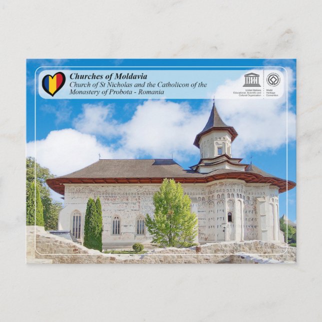 UNESCO WHS - Churches of Moldavia - Probota Postcard (Front)