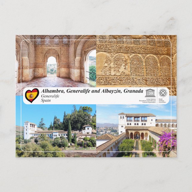UNESCO WHS - Generalife, Granada Postcard (Front)