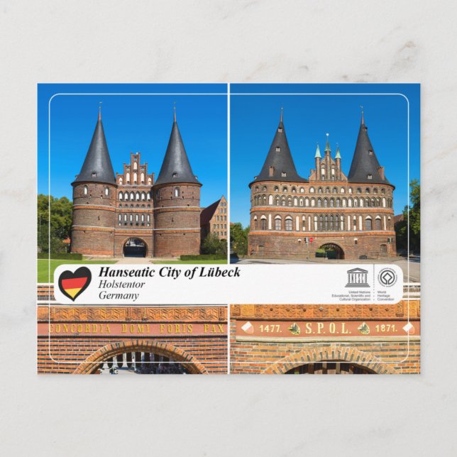 UNESCO WHS - Hanseatic City of Lübeck - Holstentor Postcard (Front)