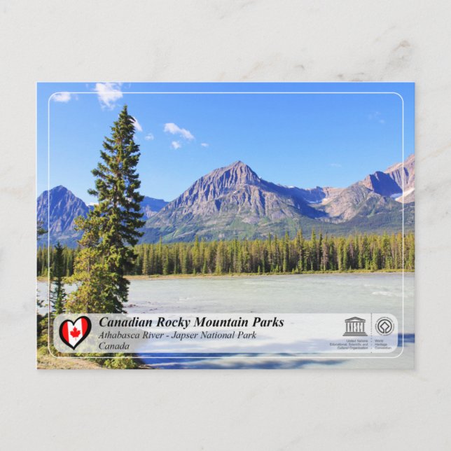 UNESCO WHS - Jasper National Park Postcard (Front)