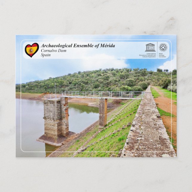 UNESCO - WHS - Mérida - Cornalvo Dam Postcard (Front)