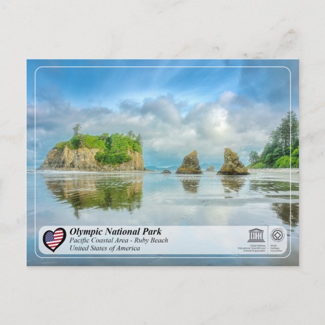 UNESCO WHS - Olympic National Park - Ruby Beach Postcard (Front)