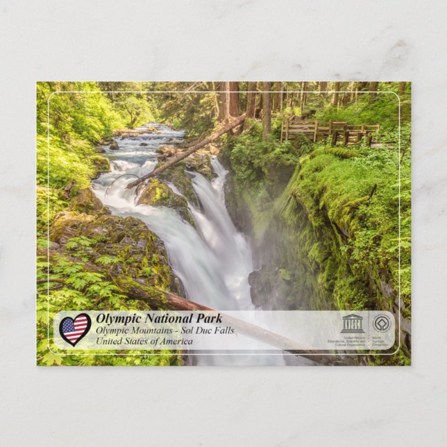 UNESCO WHS - Olympic National Park - Sol Duc Falls Postcard (Front)