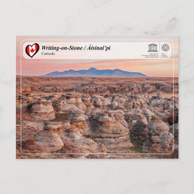 UNESCO WHS - Writing-on-Stone / Áísínai’pi Postcard (Front)