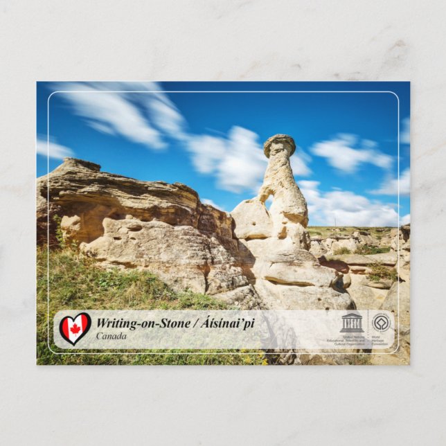 UNESCO WHS - Writing-on-Stone / Áísínai’pi Postcard (Front)