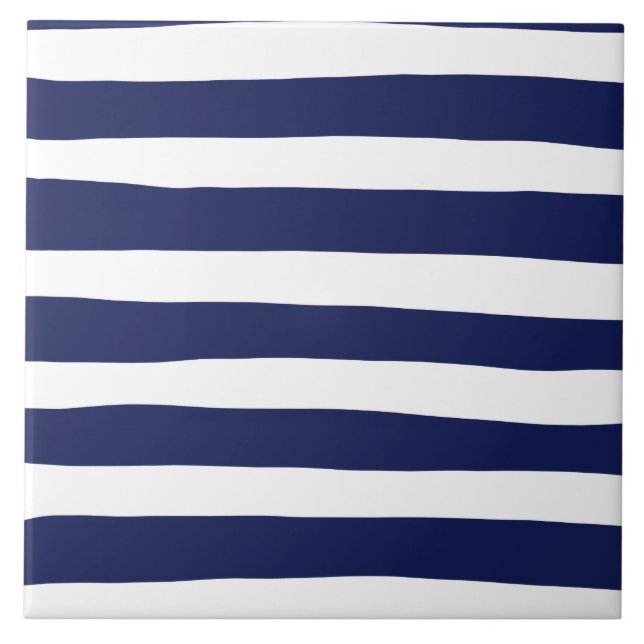 Uneven Stripes - Blue and White Tile (Front)