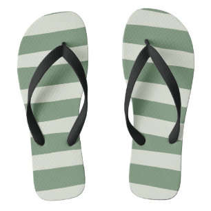 Uneven Stripes - Green Jandals