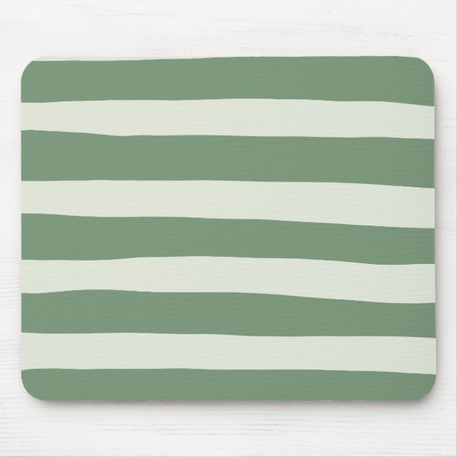 Uneven Stripes - Green Mouse Pad (Front)