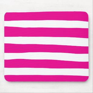 Uneven Stripes in Magenta and White  Mouse Pad