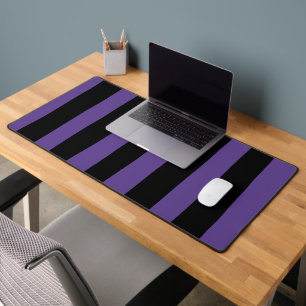 Uneven Stripes in Purple and Black Desk Mat