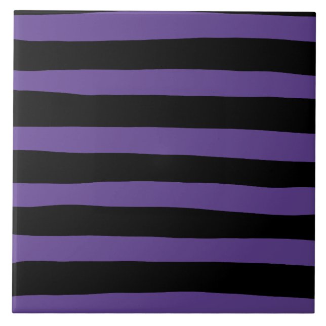 Uneven Stripes in Purple and Black Tile (Front)