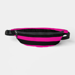 Uneven Stripes - Magenta and Black Bum Bags