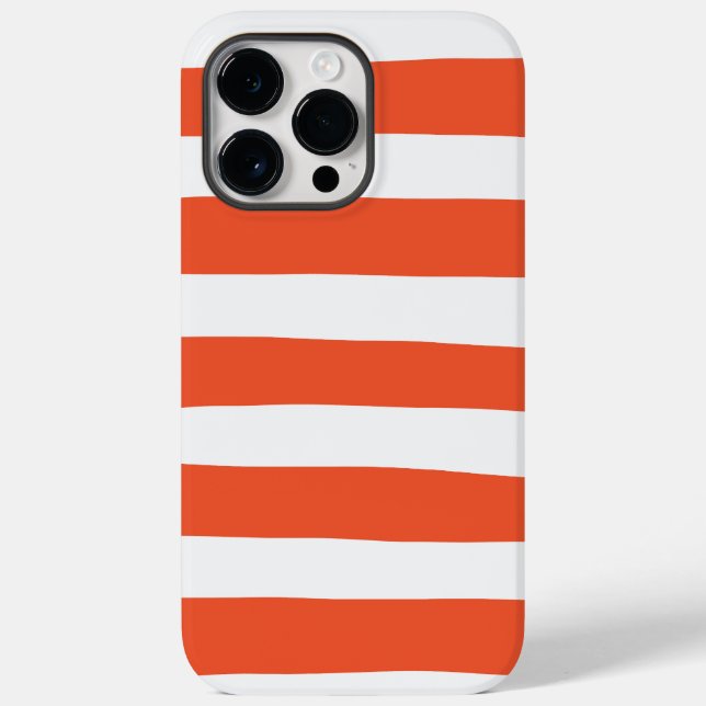 Uneven Stripes - Orange and White Case-Mate iPhone Case (Back)